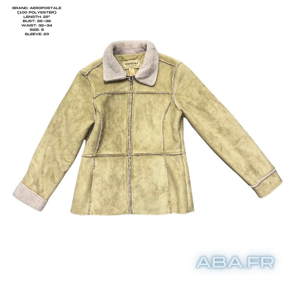 Vintage Y2K Aeropostale Faux Shearling Jacket Women's Size Small Good Condition